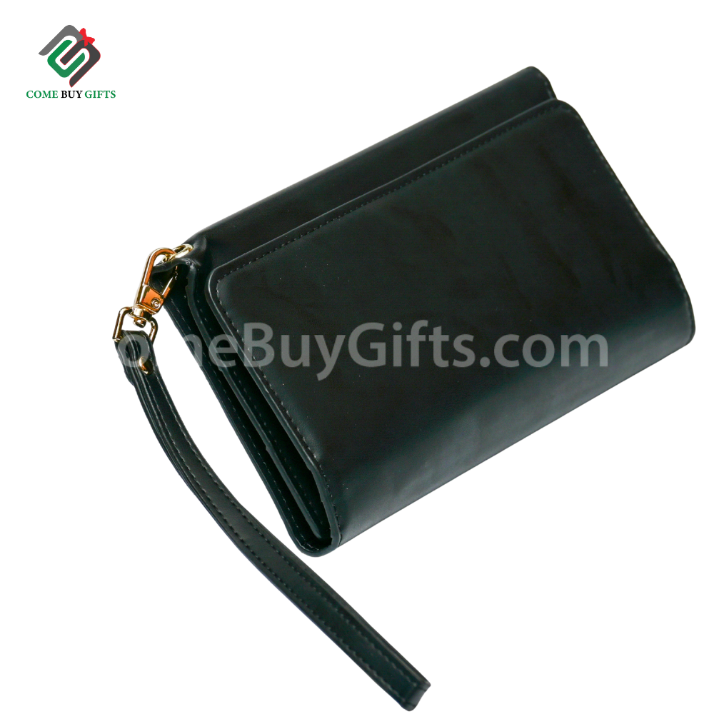 Custom PU leather wallet wireless charger power banks with Custom name.