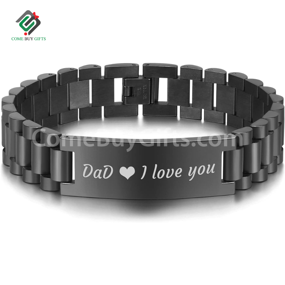 Custom logo Brand Fashionable Stainless Steel Rose Gold Black Strap