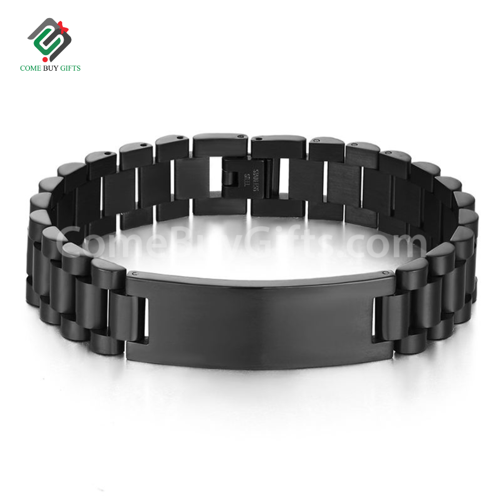 Custom logo Brand Fashionable Stainless Steel Rose Gold Black Strap