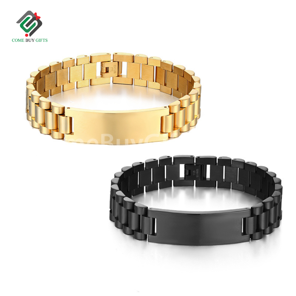 Custom logo Brand Fashionable Stainless Steel Rose Gold Black Strap