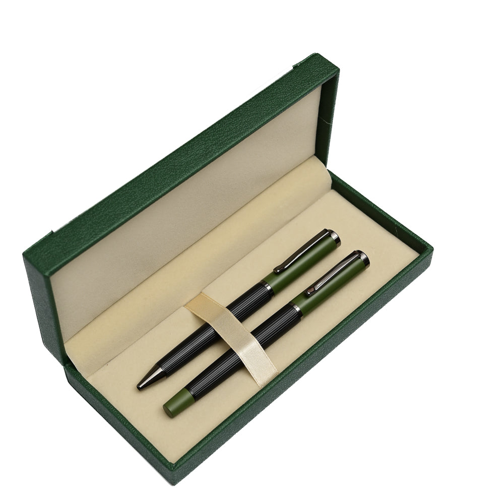 Luxury Pen Set – Dual Writing Collection in Elegant Green Gift Case