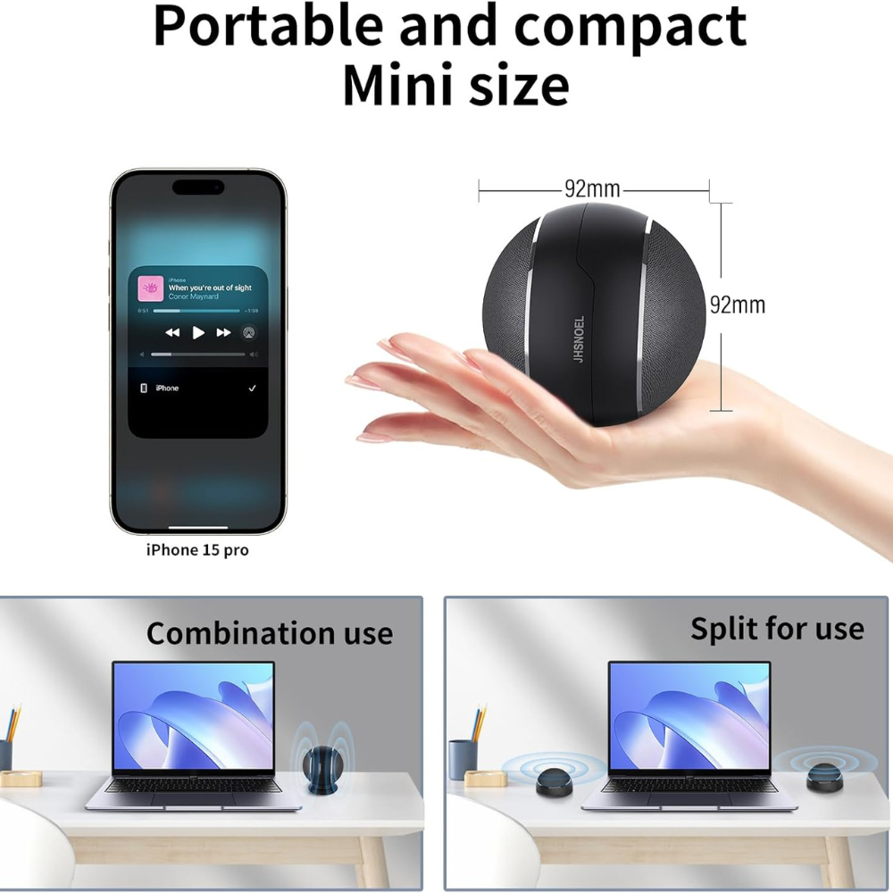 EchoSphere Portable Bluetooth Speaker - 360°HD Sound