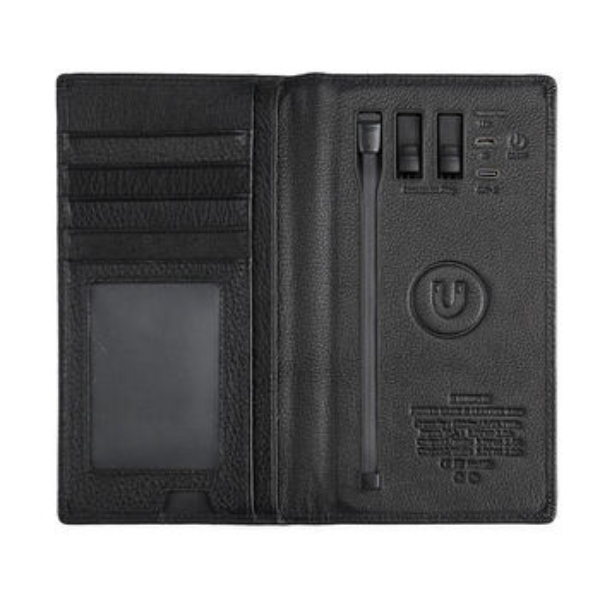 Portable Power Wallet & Phone Charger With Custom name & Logo.