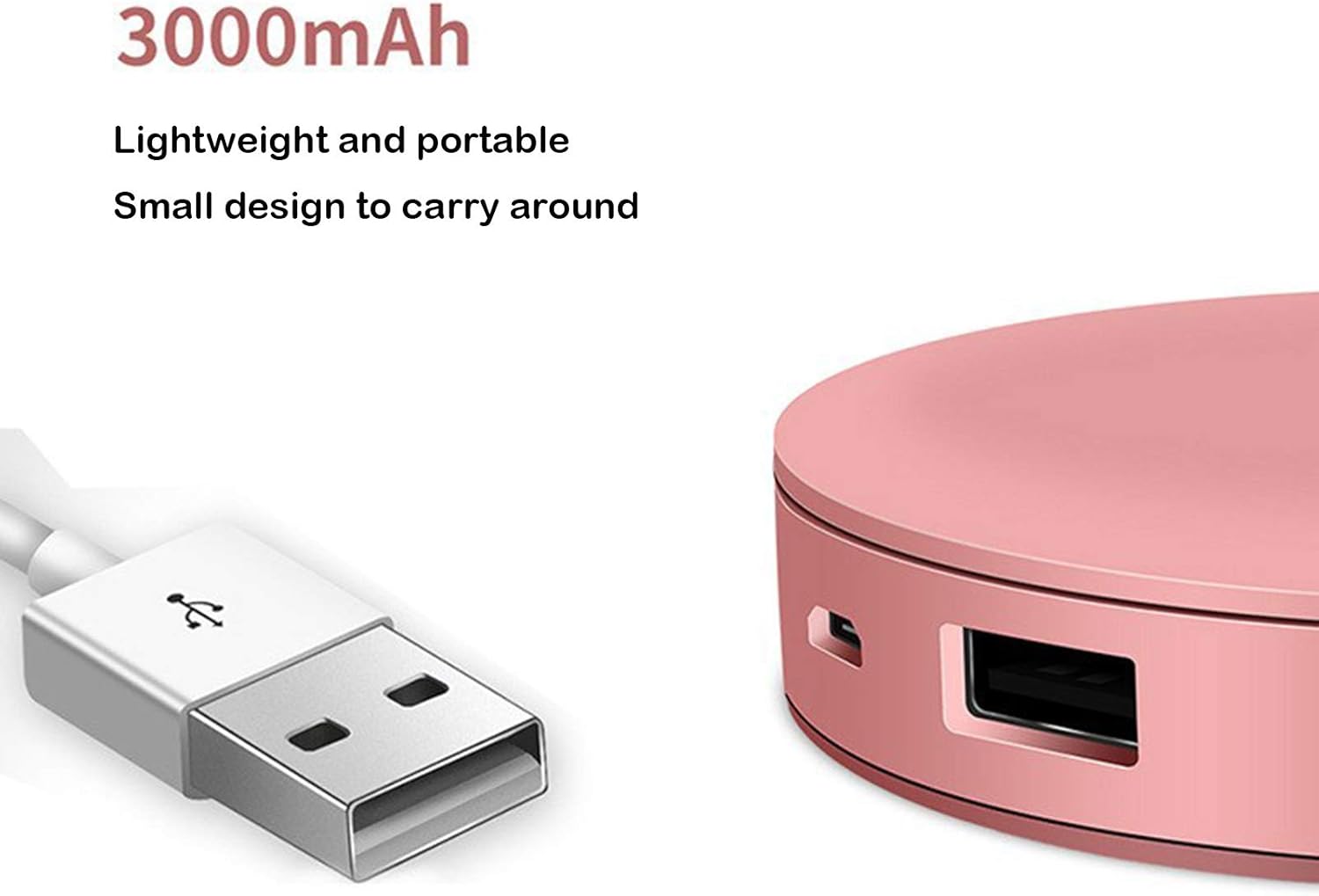 Portable Decorative Mirror Mini LED Ring Light Tri-fold Illuminating Rechargeable Power Bank