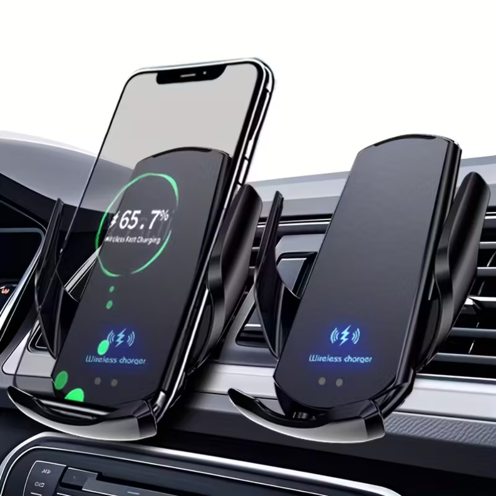 Smart Sensor Car Phone Wireless Charger, 15W Fast Charging Auto-Clamping Car Phone Holder for iPhone & Android