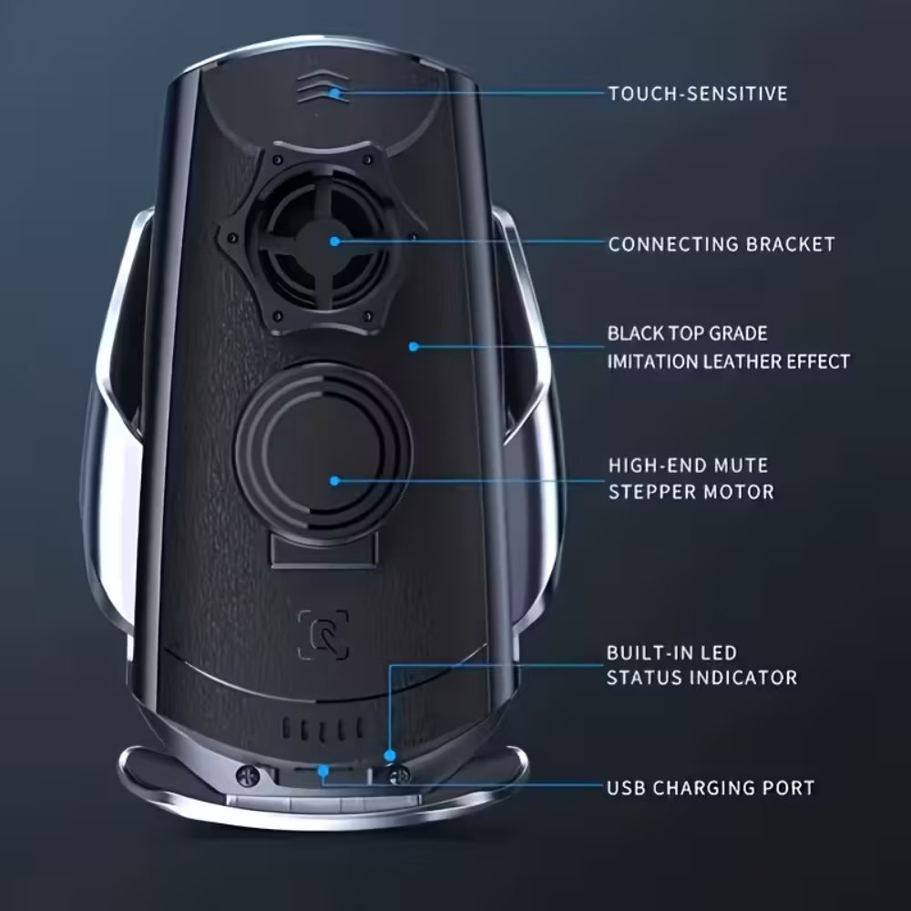 Smart Sensor Car Phone Wireless Charger, 15W Fast Charging Auto-Clamping Car Phone Holder for iPhone & Android