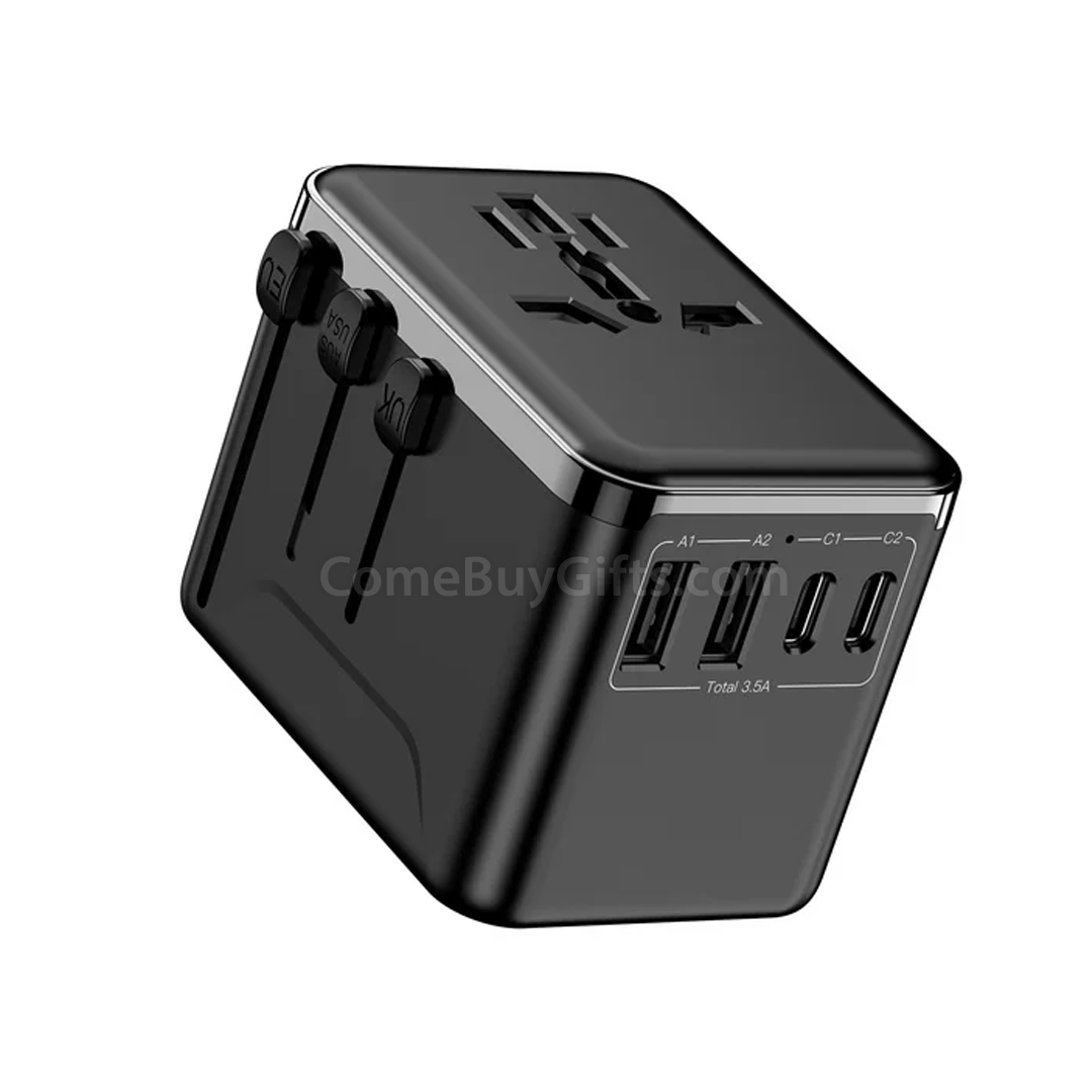 Universal 65W Power Adaptor with Super Fast Charger, 2 Port Type-C and 2 USB-A