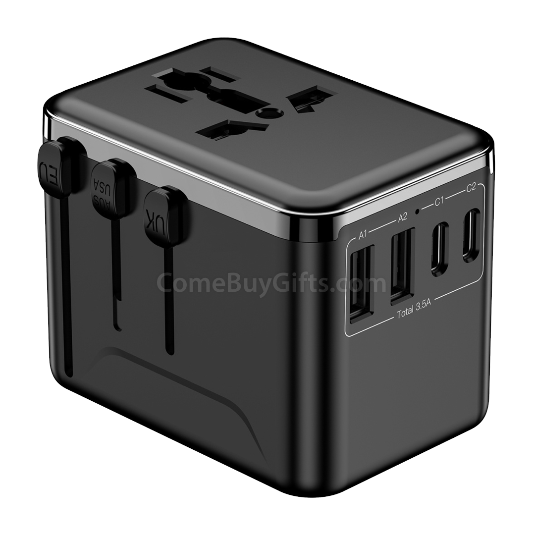 Universal 65W Power Adaptor with Super Fast Charger, 2 Port Type-C and 2 USB-A