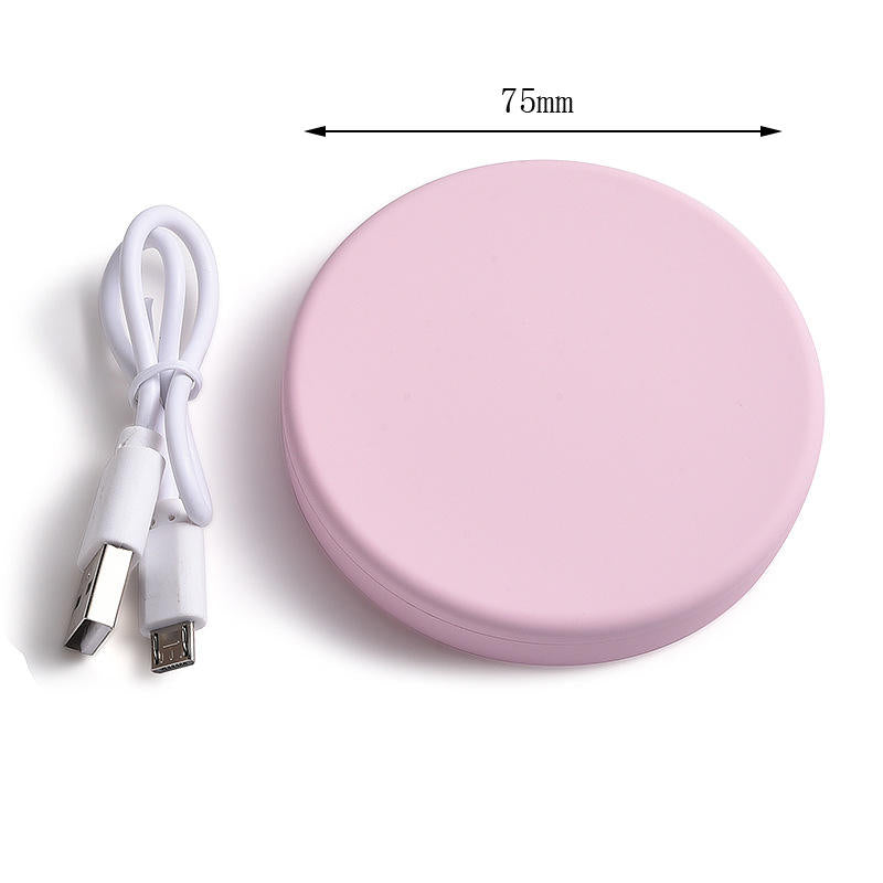 Portable Decorative Mirror Mini LED Ring Light Tri-fold Illuminating Rechargeable Power Bank