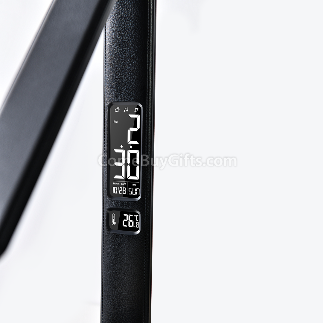 LED Desk Lamp with Flexible Arm, Alarm Clock and Built-in Wireless Charger