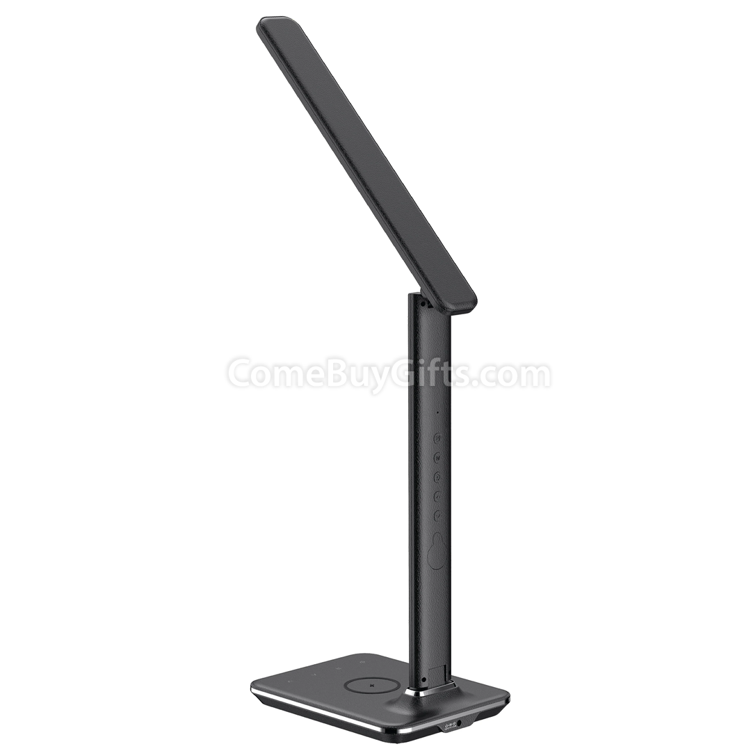 LED Desk Lamp with Flexible Arm, Alarm Clock and Built-in Wireless Charger
